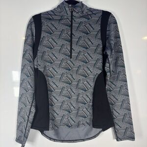 Kerrits Equestrian 1/4 Zip Pullover Womens Medium Black Gray Horseback Riding